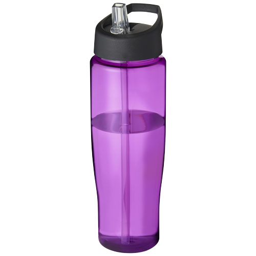 Bouteille sport publicitaire avec paille 700ml H2O Active® Violet et Noir